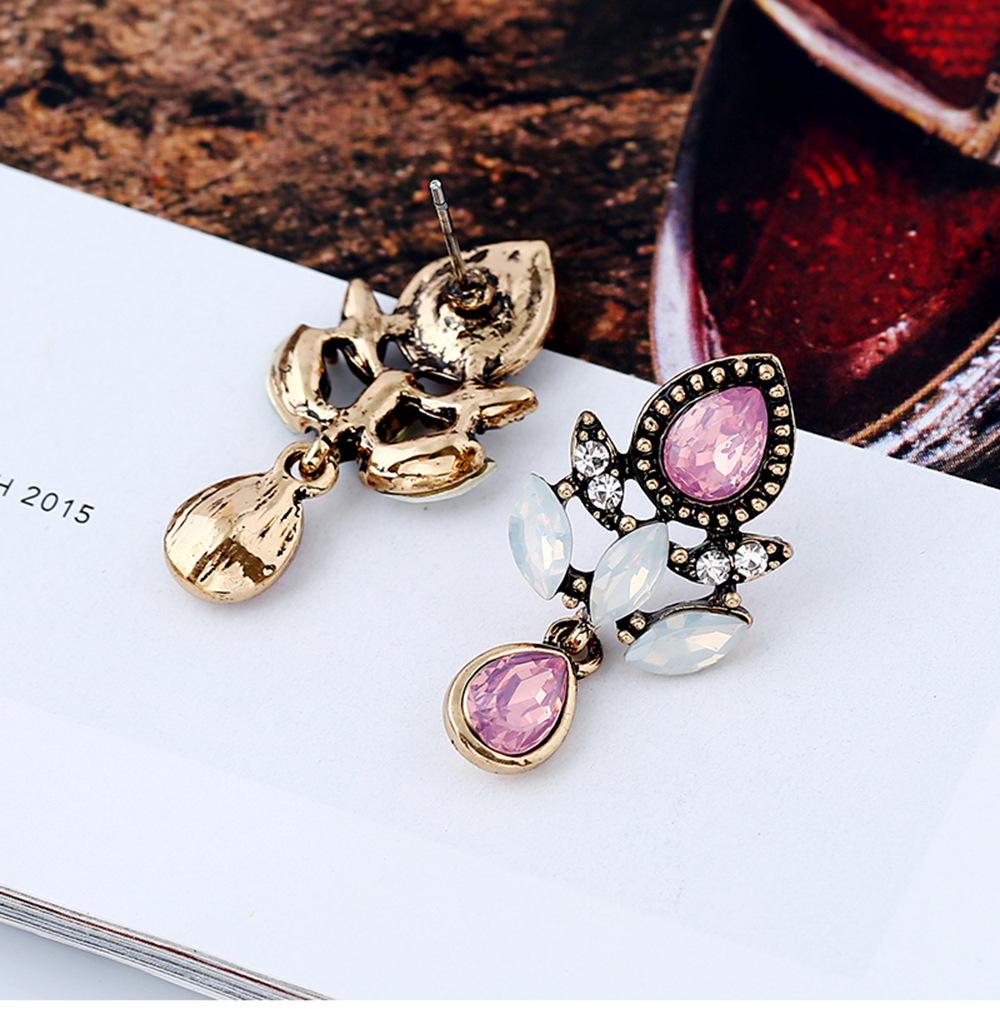 European and American Fashion Rhinestone Inlaid Retro Zinc Alloy Women s Earrings