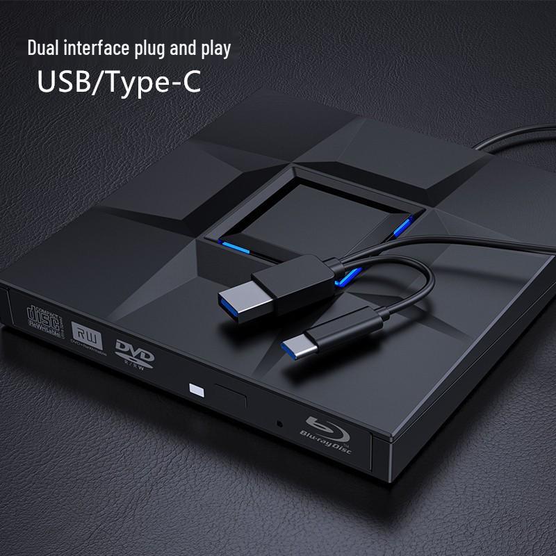 Universal USB 3.0 Type-C Blu-ray Optical Drive for Laptops - Region-Free External BD-ROM BD-ROM чёрный
