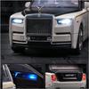 1/20 Scale Phantom Diecast Car Model Toy, Pull Back Toy Vehicle with Sound and Light for Kids Toddler Boys Girls Gift Collection