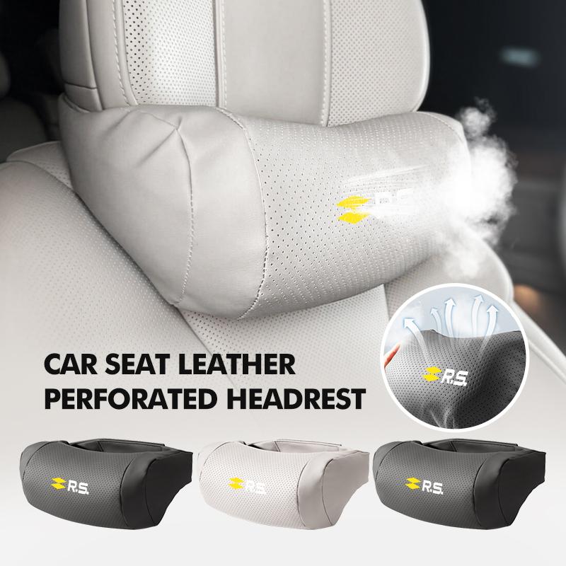 Car Neck Pillow Leather Head Support Protector Backrest Cushion For Renault RS Kadjar Captur Clio Megane 2 3 4 RS Koleos Logan R111