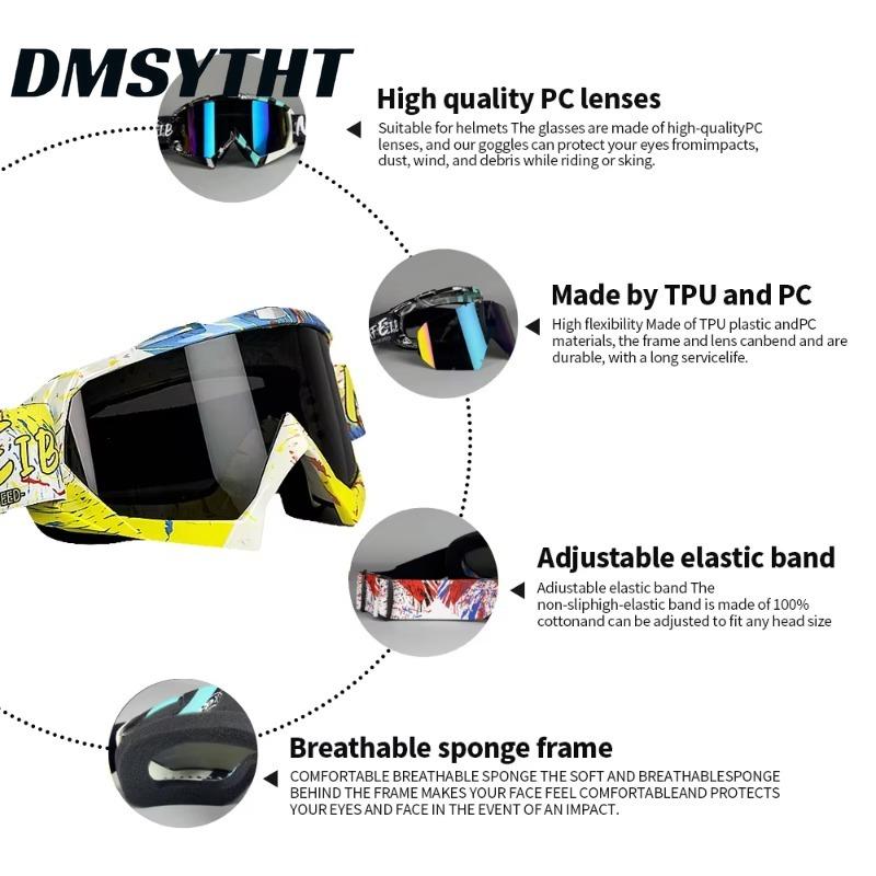 Non-polarized Motorcycle Goggles for Men Women Motocross Glasses Safety Protective Night Vision Helmet Goggles Vintage Driving Eyeglasses