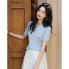 Demana Women's Summer Breathable Linen-Lyocell Blend V-Neck Knit Top