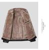 Thickened Lambskin Leather Jacket with Fur Lining for Middle-Aged and Elderly Men