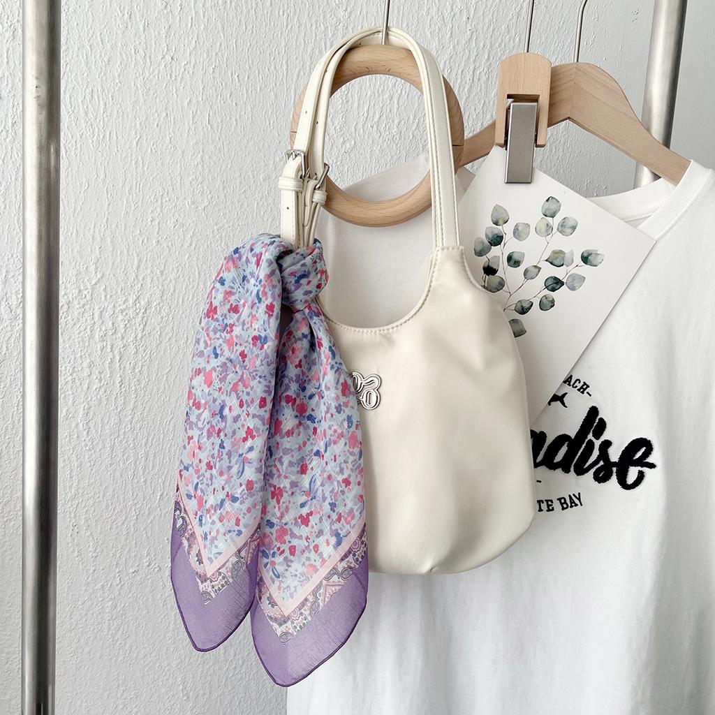 Korean Literary And Versatile Fashion Scarf Spring And Summer Cotton And Linen Small Square Scarf Silk Scarf Femininity Headband Scarf