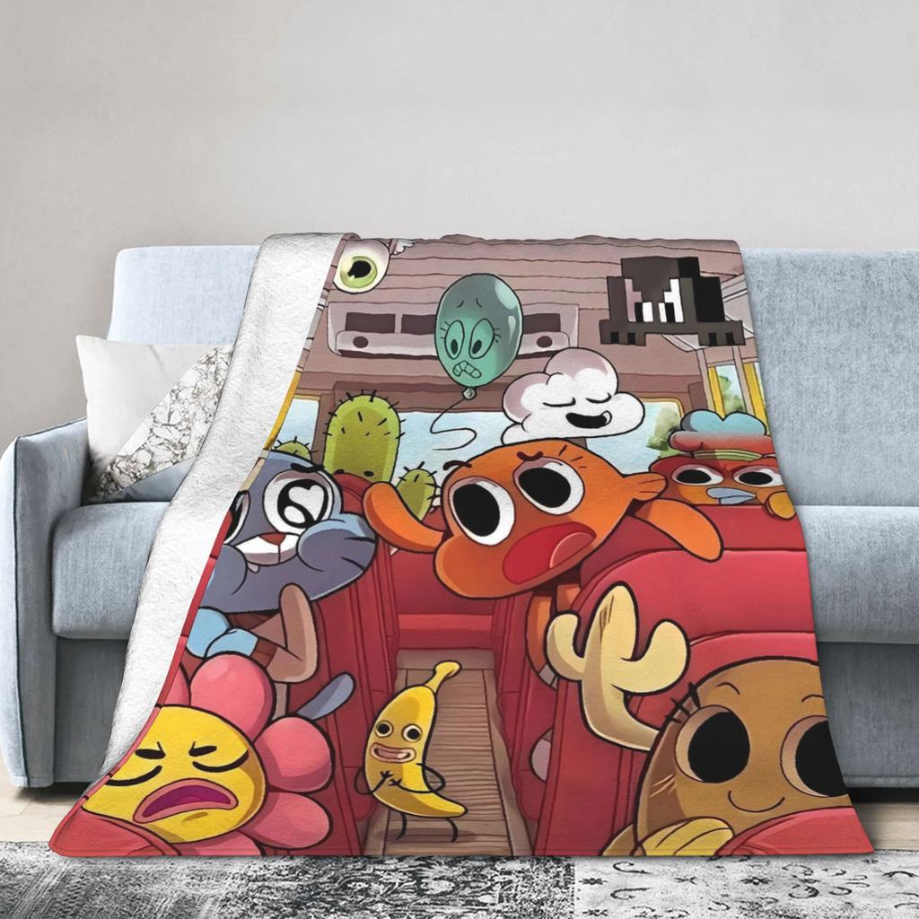 The Amazing World Of Gumballs Soft Warm Blanket  Child Plush Throw Blanket Pattern Couch Chair Flannel Bedspread Sofa Bed Cover