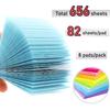 Lined Sticky Notes 3x3 in Bright Ruled Stickies Colorful Super Sticking Power Memo Pads, 82 Sheets/pad, 8 Pads/Pack
