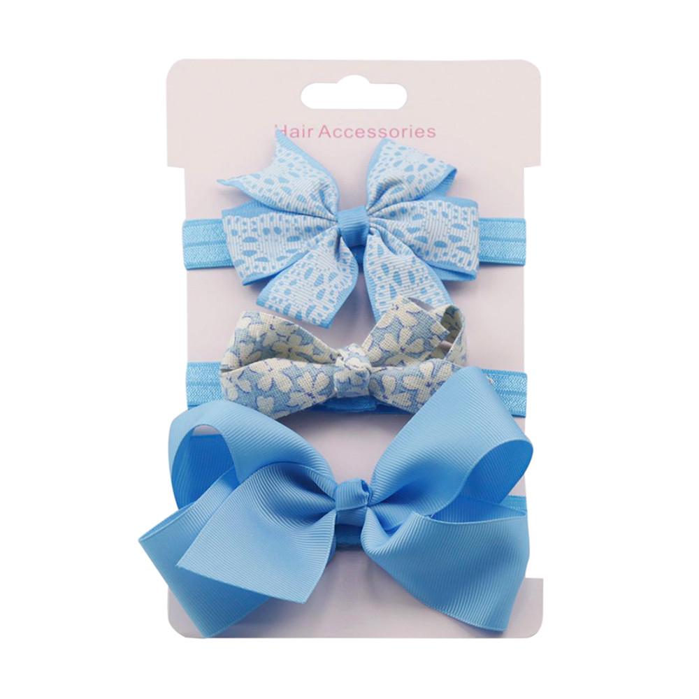 3Pcs Kids Elastic Floral Headband Hair Girls Baby Bowknot Hairband Set