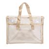 PVC Self Stick File Bag Large Capacity Waterproof Expandable Document Folder Transparent Handheld Portable Storage Organizer For Office School Home