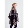 Autumn Winter European American Plaid Open Arm Shawl Scarf