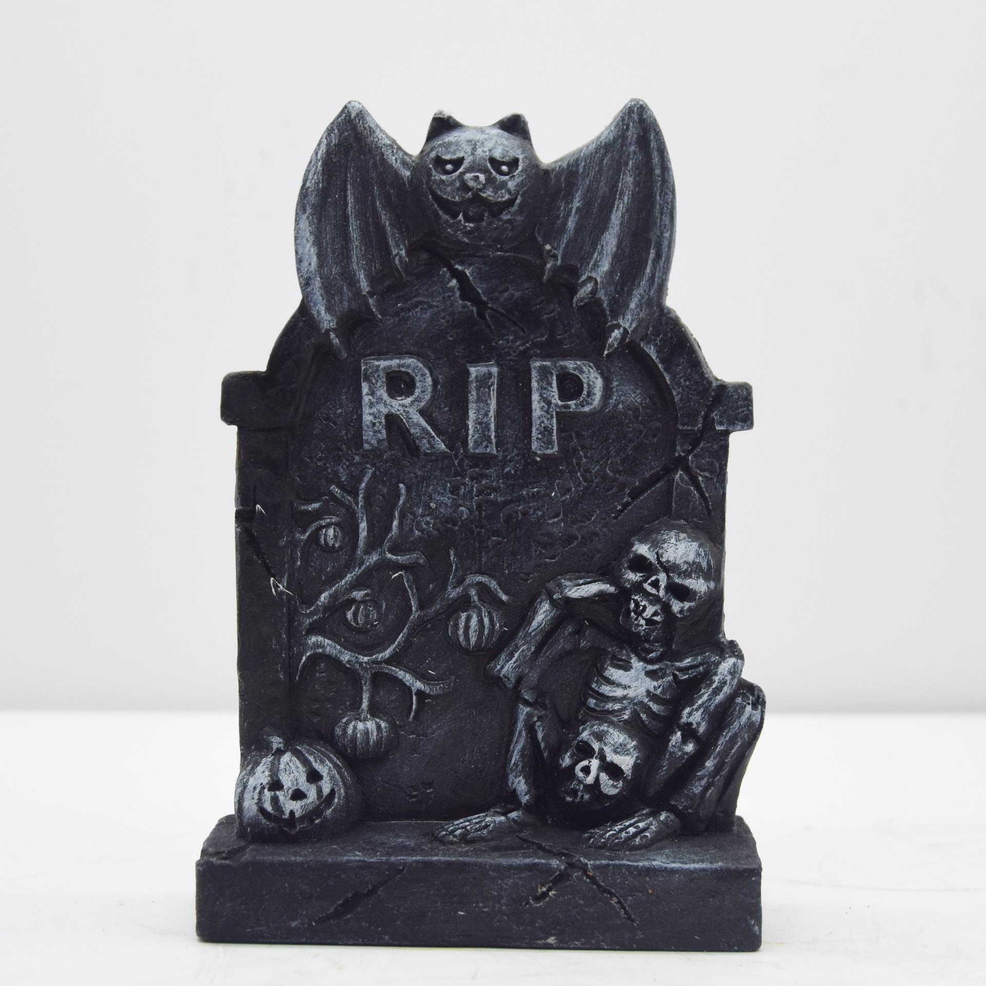

New Halloween Tombstone Skull Ornament Home Decoration Ghost Bat Garden Garden Horror Ornament