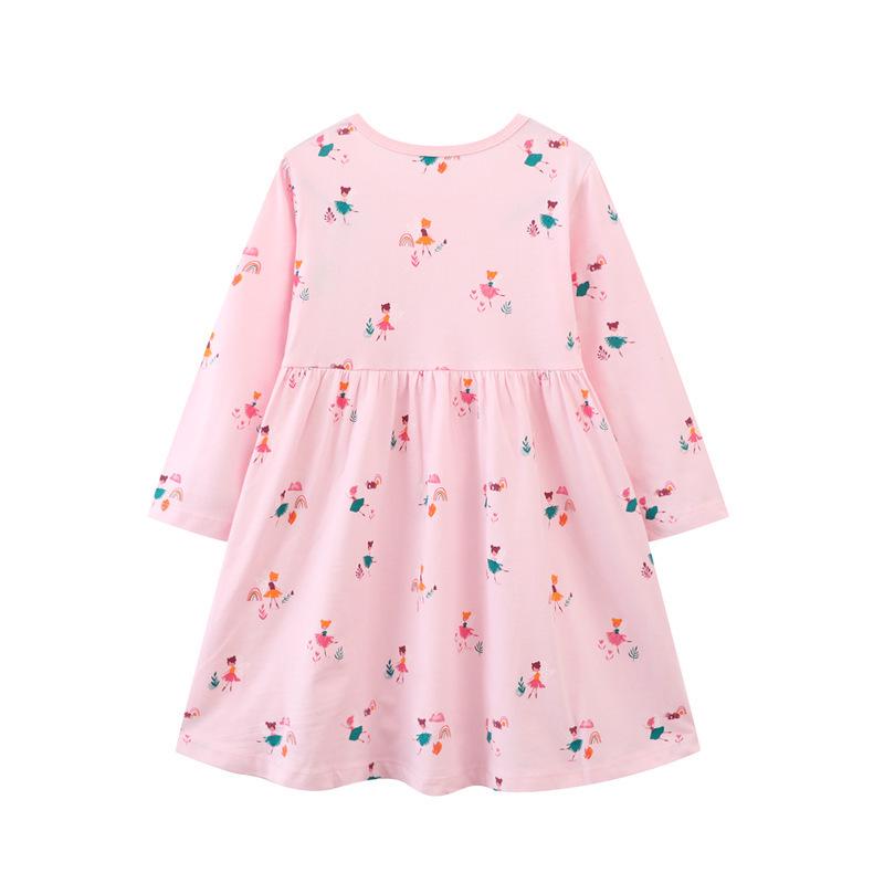 In-Stock Knitted Long-Sleeve Girls' Autumn Dress – European & American Style Cute Princess Skirt