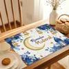 Ramadan Kareen Star Moon Lantern Linen Placemats Table Decor Reusable Eid Mubarak Kitchen Dining Table Mat Ramadan Decorations