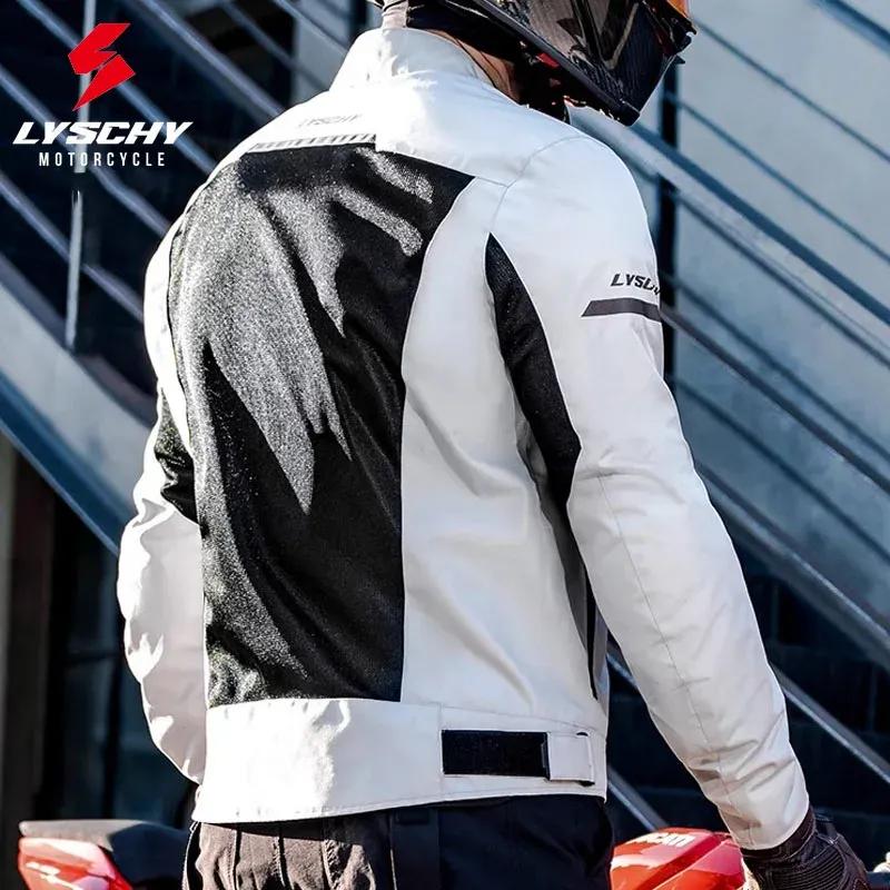 LYSCHY Motorcycle Jacket Pants Summer Mesh Breathable Motorbike Jacket Men Women CE2 Level Protective Anti-fall Motocross Jacket