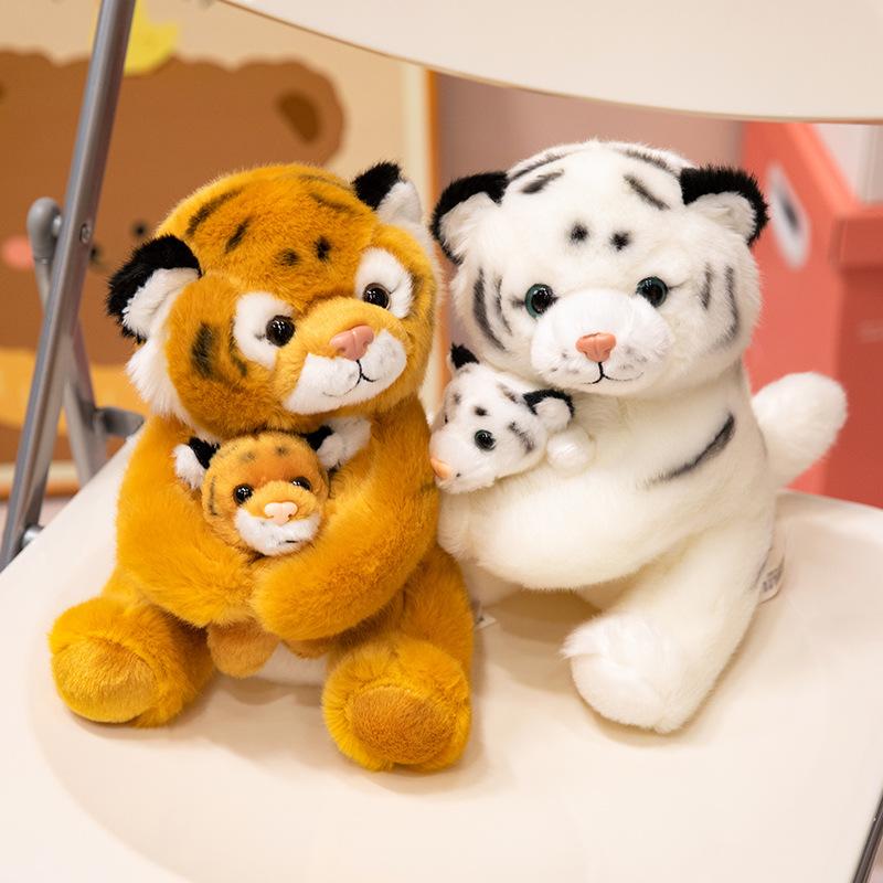 Zoo Series Little Tiger Doll Plush Toy White Tiger Doll Travel Souvenir Children's Birthday Gift