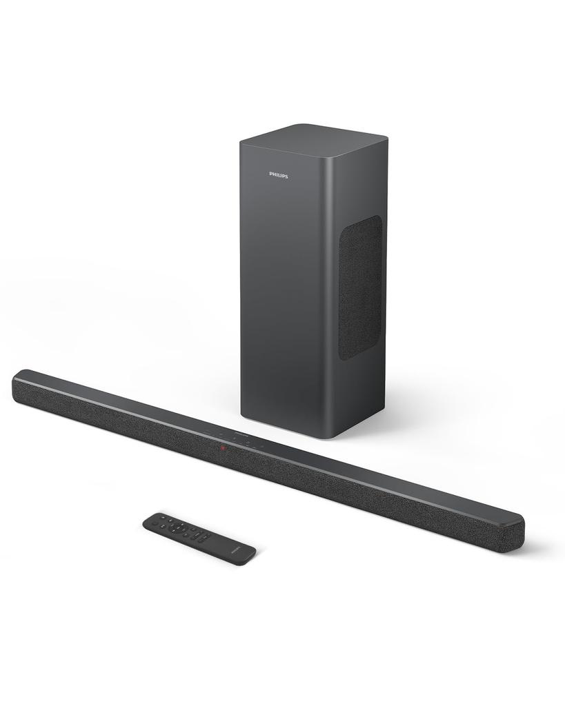 [VGP2025 Gold Award Winner] Philips Ultra-Slim Compact Soundbar with 320W High-Output Speakers, Dolby Atmos, DTS VirtualX 3D Sound Technology,