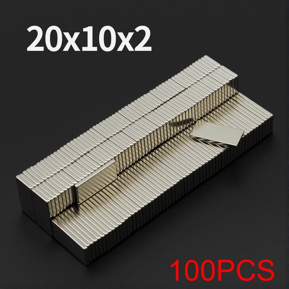 20x10x2mm Powerful Neodymium Magnet N35 NdfeB Permanent Magnetic imanes Block Super Strong Fridge Magnets DIY