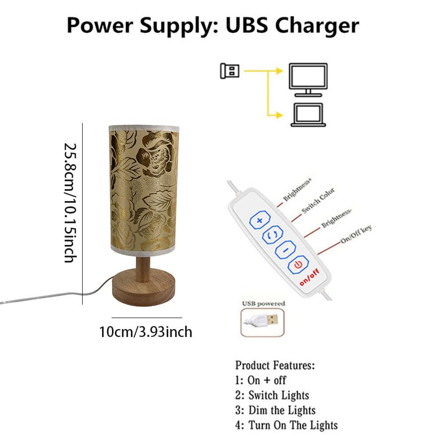 

Современная простая атмосфера лампы из цельного дерева, ночник для защиты глаз, прикроватная лампа для спальни, светодиодная трехцветная декоративная лампа Tricolor&Gold золотой