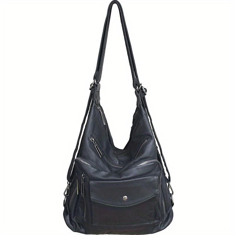 Women`s Soft Leather Multifunctional Backpack Large