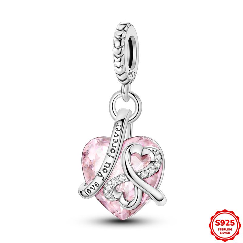 925 Silver Moments Keychain Charm Fit Original Silver Beade Ladies Gift