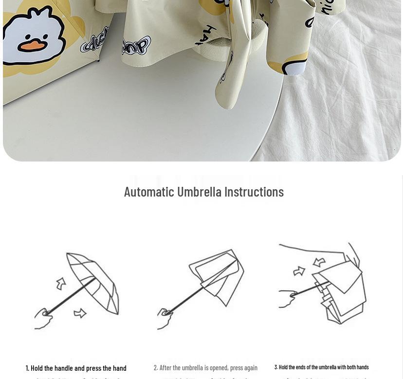 Cute Cartoon Automatic Umbrella with Sun Protection and Anti-UV Features - Durable for Rain and Shine