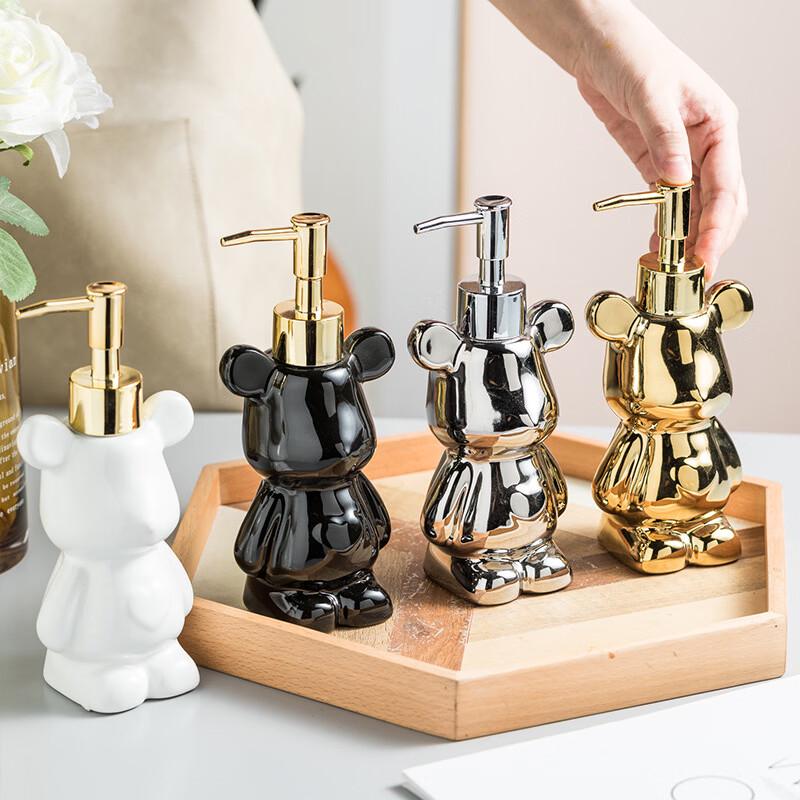 OIMG Ceramic Cartoon Bear Dispenser Bottle