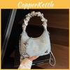 Small Cloud Shaped Pu Handbag With Ruched Detailing And Shoulder Strap