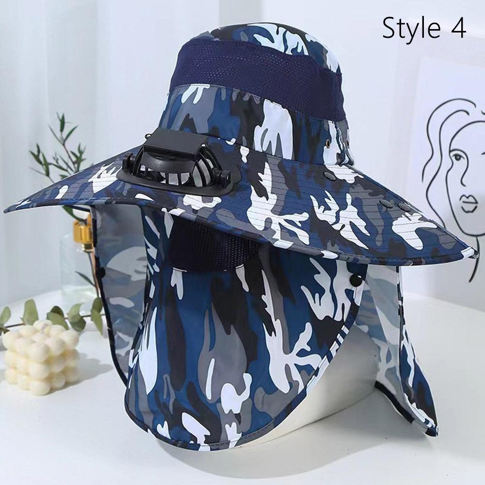 Solar Charging Solar Fan Hat Wide Brim Bucket Hat Portable Summer Cooler Cap  Sun Protection
