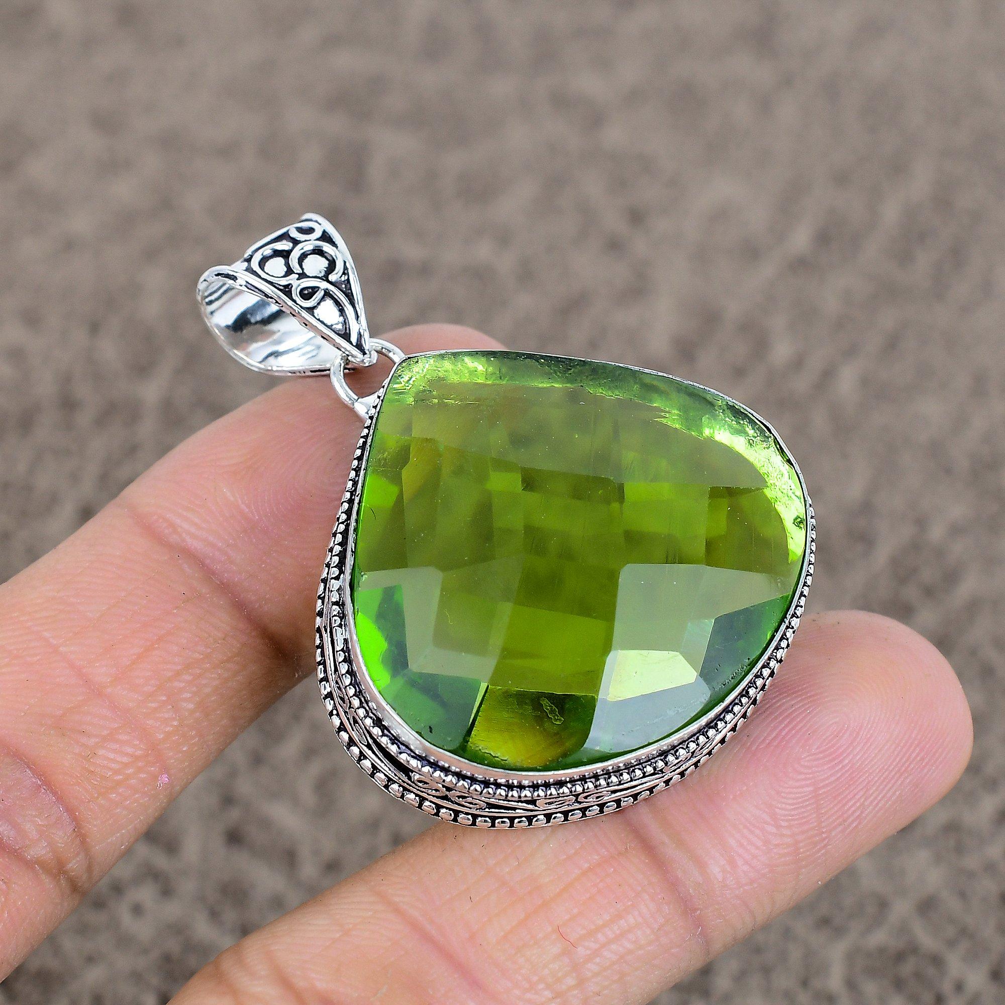 

Peridot Gemstone Handmade 925 Sterling Silver Jewelry Pendant 2.01 KKG-22