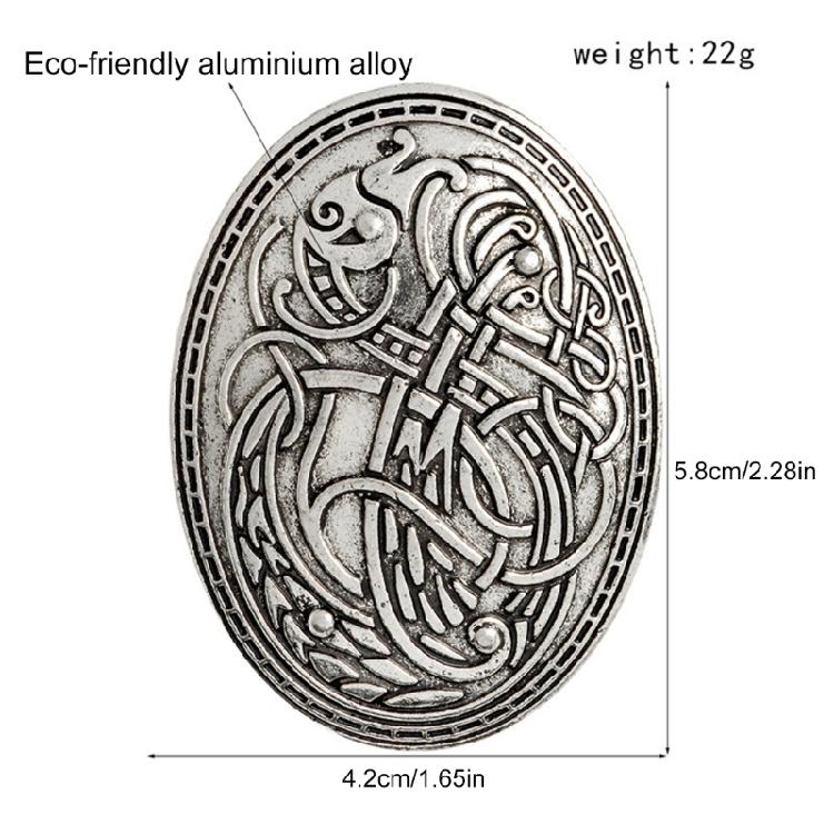 Scandinavian Shield Brooch Scandinavian Wolf Lapel Pin Metal Brooches for Women Suit