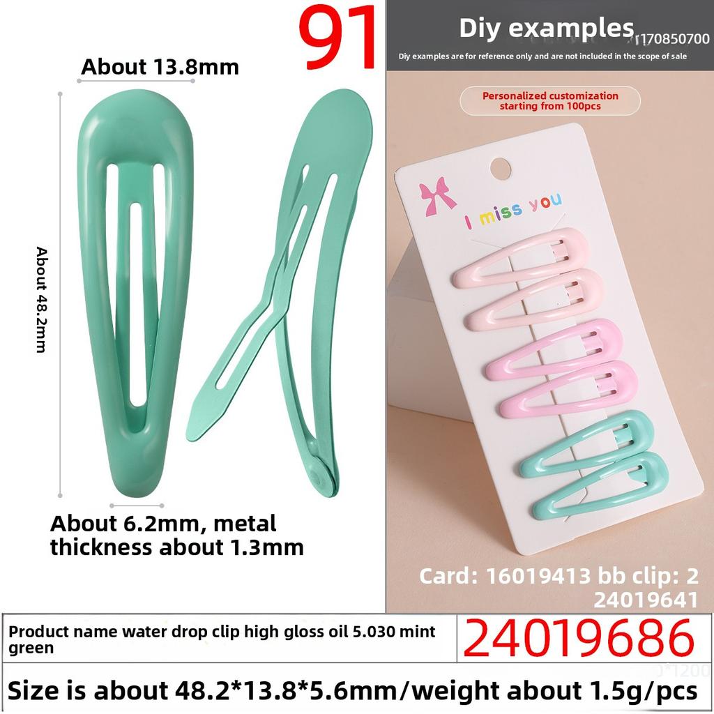 Niedliche Haaraccessoires für MädchenBunte Tropfenförmige Haarspangen Bonbonfarbene Kleine Haarspangen Kleine Pony- und Strandclips