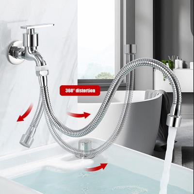 Stainless Steel 360° Universal Faucet Extender Anti-Splash Head Nozzle Aerator Bendable Sink Extension Hose Kitchen Accessories