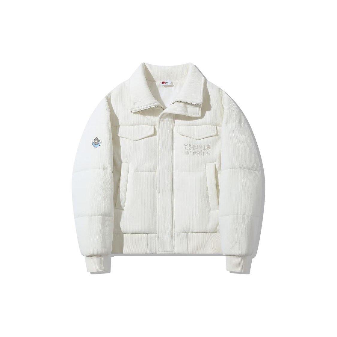 

Li Ning Однотонная трикотажная куртка-поло для женщин, куртки, молочно-белый AFMT018-1 L