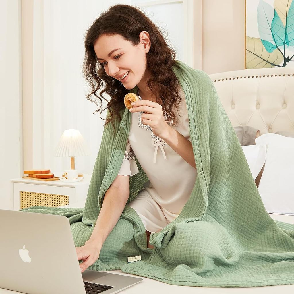 Baumwollstoff weich 100% Baumwolle Unifarbe Double Gauze für DIY Handwerk Nähmaterial Kleid Handtuch Bettwäsche Mulltuch Tischläufer Stoff