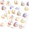 90 Counts Eid Mubarak Wrapping Sticker 40mm Round Wrapping Label for Laptops Phone Case Seal Envelope Card Decoration