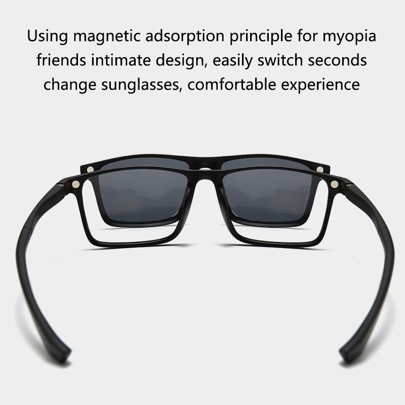 6 In 1 Custom Men Women Optical Magnetic Sunglasses Clip Magnet Clip On Sunglasses Polaroid Glasses Frame