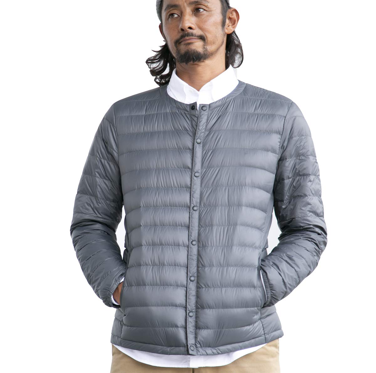 

Down Ultra Ultra Light Cold Mountain Outerwear [wangyi gensen] Мужская куртка, легкая, пальто, защита, ветрозащитная, теплая, для поездок на работу, повседневная, для скалолазания, серый