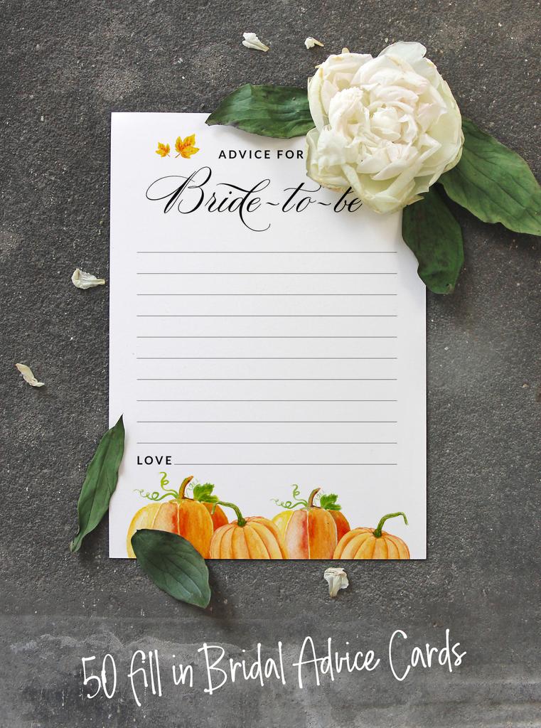 Inkdotpot Bridal Shower Games Advice For The Bride Set Of 50A PumpkinA Mad Libs Game