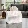 2D Flat 1pc, Tissue Box. Pink Bow Heart Pattern Napkin Dispenser, Reusable, Daily Desktop Tissue Organizer, Suitable for Kitchen Living Room Bedroom B