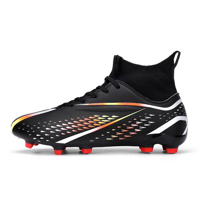 Men's Football Shoes High Ankle Outdoor Anti Slip Football Boots TF/GF Training Five Person Football Shoes Super Anti Slip Grass Football Shoes