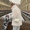 VAYLA Fashion Fluffy Furry Faux Fur Jacket Women Winter Shaggy Overcoats Thick Warm Medium Length Fox Fur Coat Plush Outerwear Femme