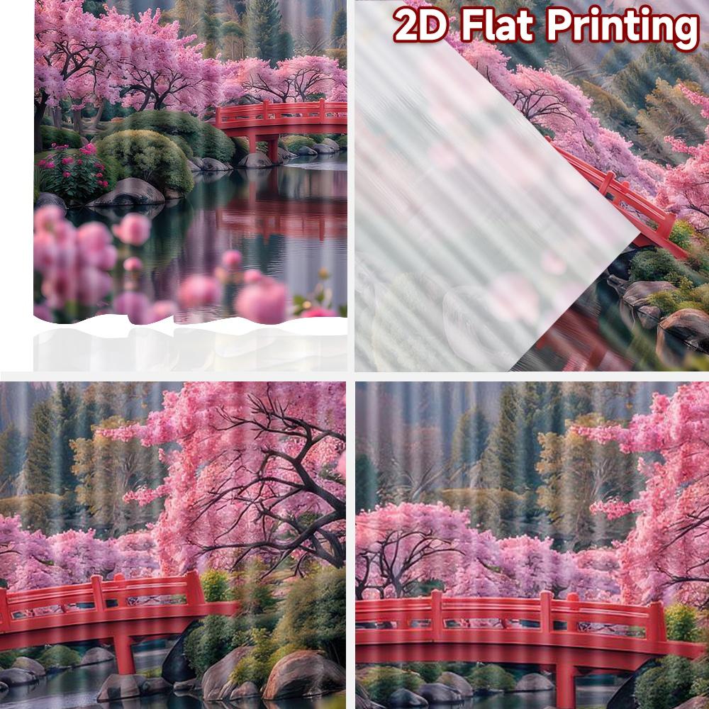 2D flat Photography Backdrop Background Banner Cherry Blossom Bridge 100% Polyester Party & Holiday Decor Perfect for