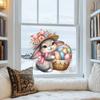 Resurrection Rabbit Sticker Easter Egg Window Decorative Paper for Study Room Beautification Static Glass Sticker