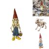 Durable Resin Skeleton Statue Gnome For Spooky And Charming Halloween Decorations