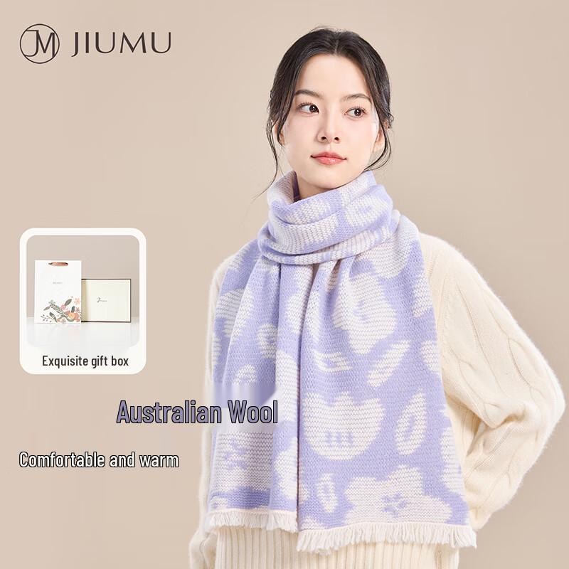 JIUMU Women s Autumn/Winter Wool Knit Scarf One Size