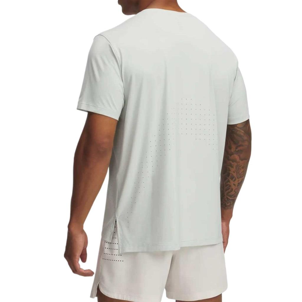Under Armour Lanzamiento Elite SS25 Serie Cool Cómoda Suave Agradable a la Piel Moda Camiseta Manga Corta Cuello Redondo Hombre Tops Verde Hidrógeno 1389802-377