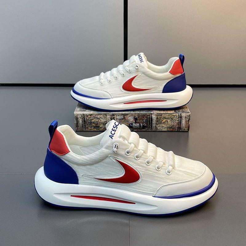 Summer Men's Shoes Comfortable and Lightweight Little White Shoes Men's Platform Sports Fashion Trend Breathable Casual Shoes