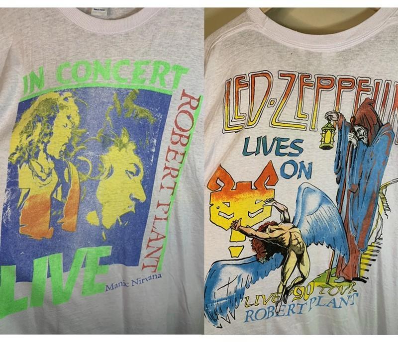 

1990 Led Zeppelin Роберт Плант Арт Футболка Группы Ремейк Футболка vtg NH25483 Унисекс Футболка M