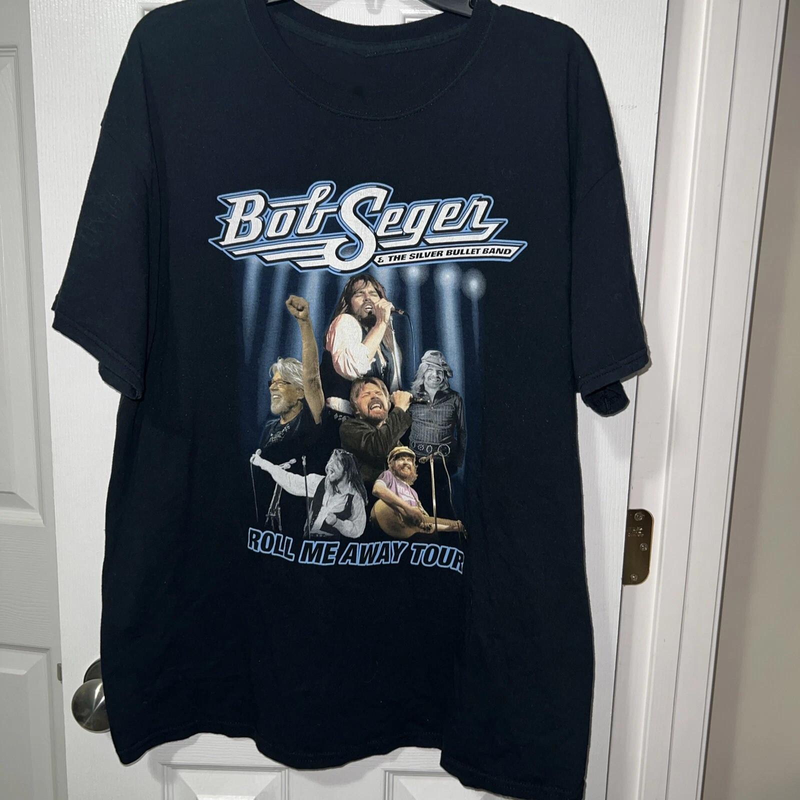 Винтажная хлопковая футболка Bob Seger & The Silver Bullet Band Live In Tour S-5XL BT749 XXXL