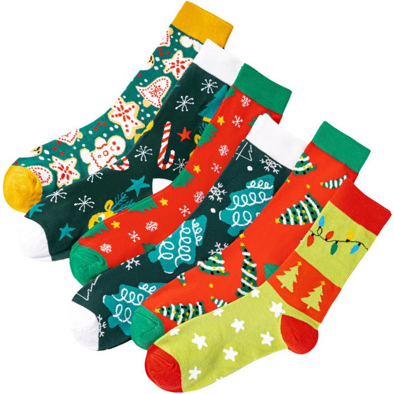 Trendige Unisex-Weihnachts-Baumwollsocken - Beliebter Europäischer & Amerikanischer Stil für Alle Jahreszeiten