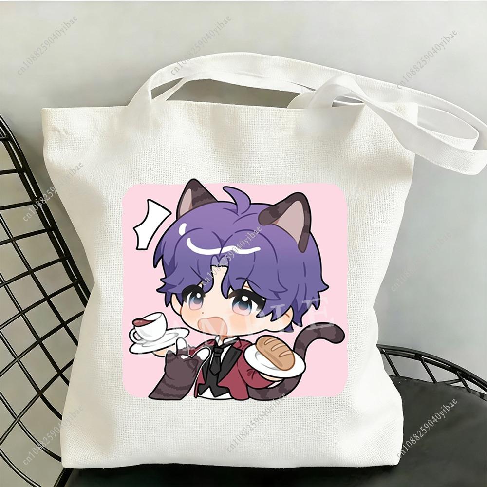 

Love and Deepspace Coffee Butler and Cat Canvas Bag Sylus Rafayel Zayne Xavier 35x40CM Anime Cartoon Single-shoulder Tote Bag